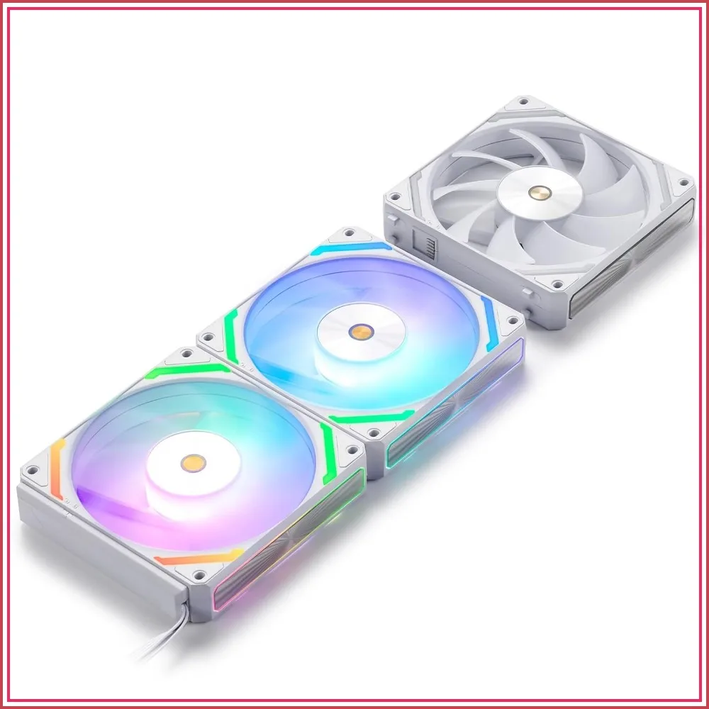 120mm PWM Case Fan 3-Pack, Daisy-Chain ARGB, 5V 3Pin, 4 Pin, for PC Cooling, 120x120x25mm, White
120mm PWM Case Fan 3-Pack, Daisy-Chain ARGB, 5V 3Pin, 4 Pin, for PC Cooling, 120x120x25mm, White