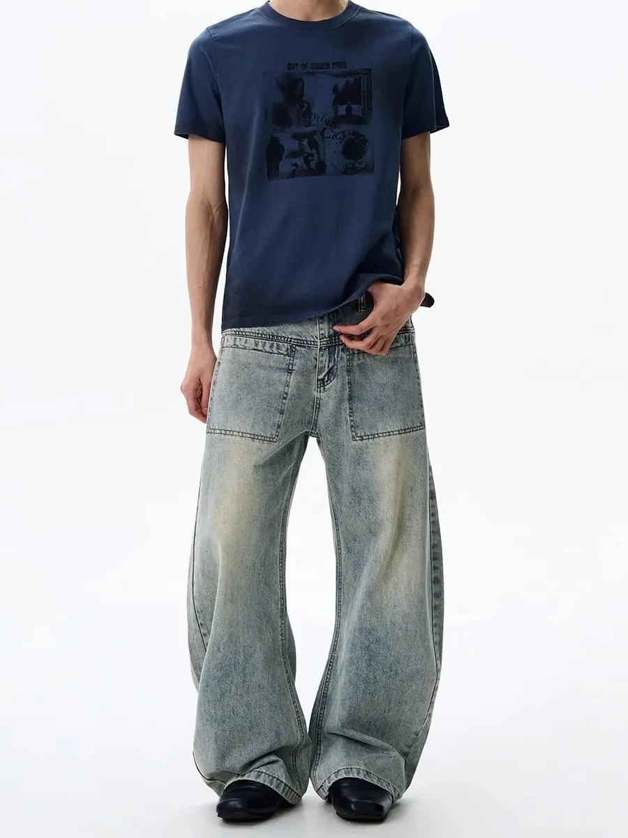 Мужские джинсы из денима в стиле ретро, синие, с высокой талией, свободные, широкие штанины, длинные, повседневные, молодежные, трендовые, на все сезоны
Мужские джинсы из денима в стиле ретро, синие, с высокой талией, свободные, широкие штанины, длинные, повседневные, молодежные, трендовые, на все сезоны