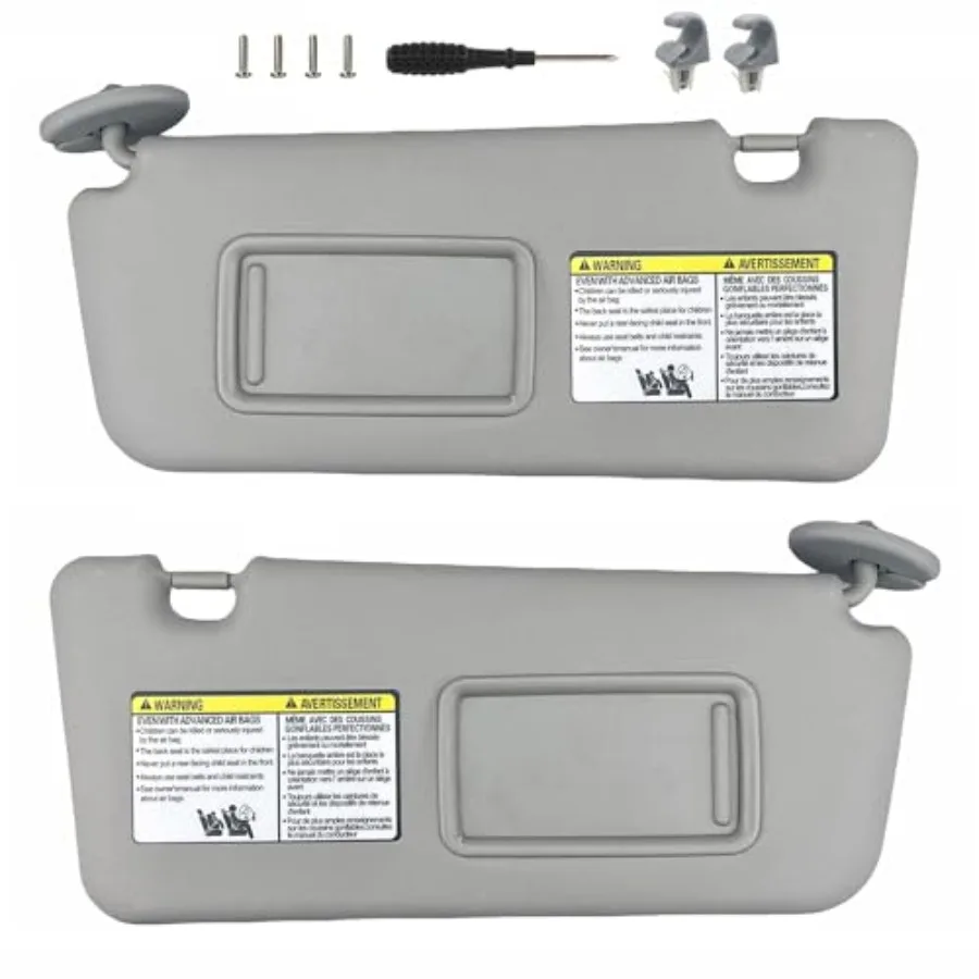 Sun Visor Pair Only for Toyota RAV4 2004 2005 Driver and Passenger Side Sunvisor Replacement with Clips and Screws (Color Gray)
Sun Visor Pair Only for Toyota RAV4 2004 2005 Driver and Passenger Side Sunvisor Replacement with Clips and Screws (Color Gray)