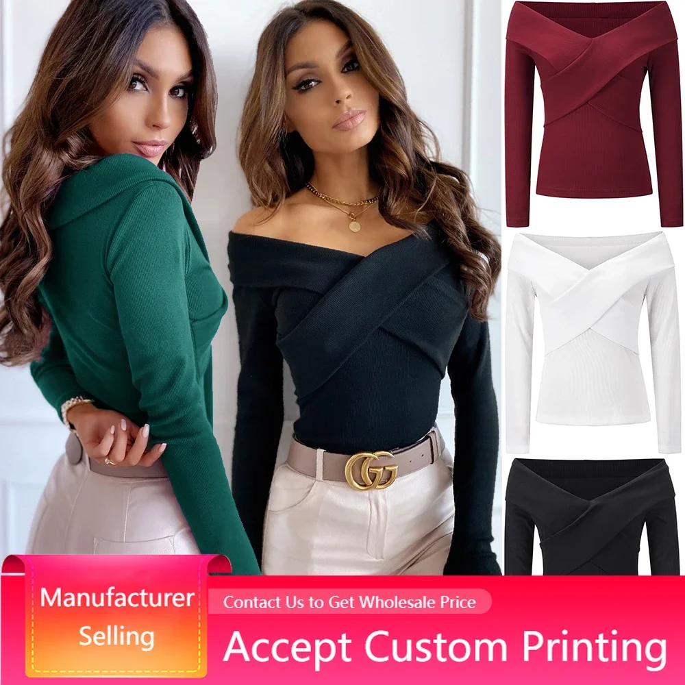 Women T-Shirt Long Sleeve Solid Strapless Off-shoulder Sexy Sweater Bodycon Bottom Shirt Tops Spring Autumn Clothes Fashion
Women T-Shirt Long Sleeve Solid Strapless Off-shoulder Sexy Sweater Bodycon Bottom Shirt Tops Spring Autumn Clothes Fashion