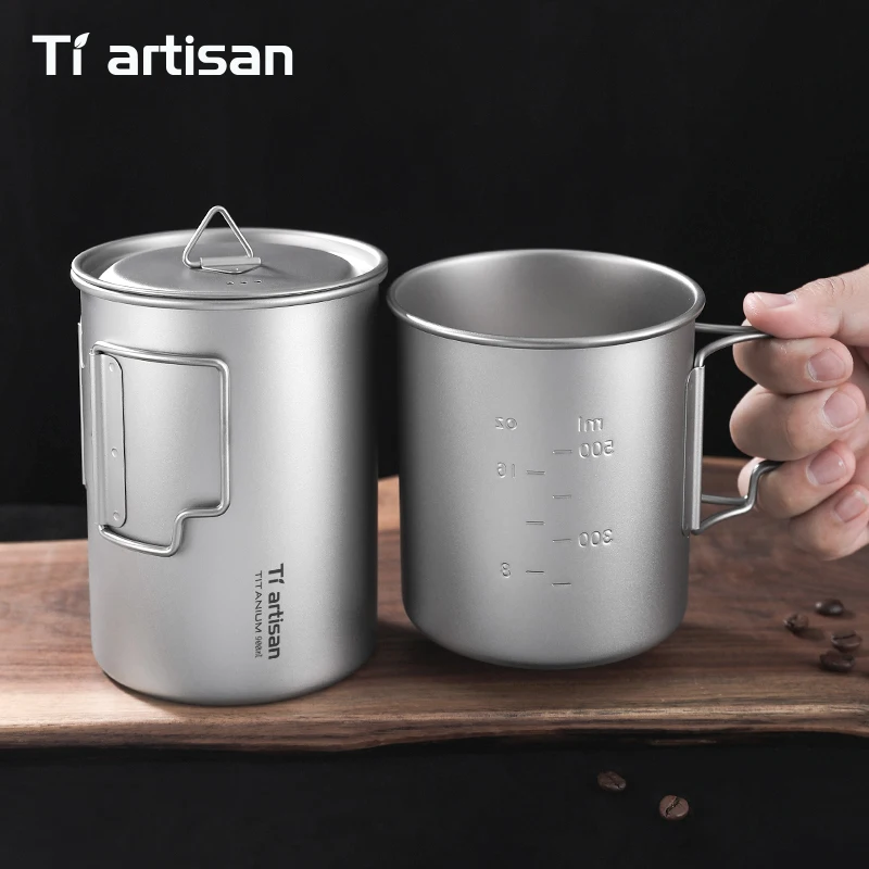 Tiartisan Titanium Foldable Handle Camping Mug 750ml/ 900ml Large Capacity Water Cup With Lid Outdoor Lightweight Drinkware
Tiartisan Titanium Foldable Handle Camping Mug 750ml/ 900ml Large Capacity Water Cup With Lid Outdoor Lightweight Drinkware