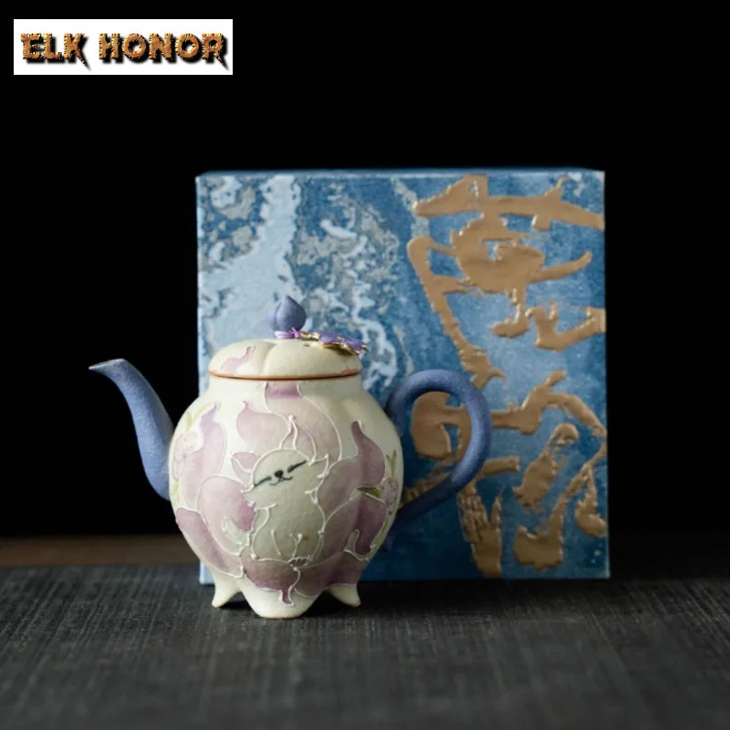 100ml Hand-painted Nine-tailed Fairy Fox Teapot Antique Tea Infuser Pot Tea Soaking Kettle With Ball Hole Chinese Tea Set Craft
100ml Hand-painted Nine-tailed Fairy Fox Teapot Antique Tea Infuser Pot Tea Soaking Kettle With Ball Hole Chinese Tea Set Craft