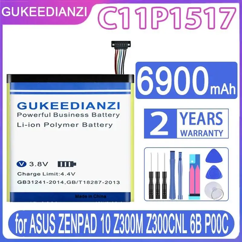 Tablet Battery C11P1517 6900mAh For Asus Zenpad 10 Z300M Z300CNL Z301MFL P028 P00L Z301M Z301MF P00C
Tablet Battery C11P1517 6900mAh For Asus Zenpad 10 Z300M Z300CNL Z301MFL P028 P00L Z301M Z301MF P00C