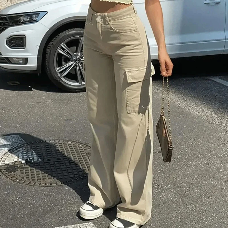 2024 Fashion Y2K Women Cargo Pants Straight Fit Baggy Wide Leg High Waist Pants Pockets Retro Street Style Casual Trousers
2024 Fashion Y2K Women Cargo Pants Straight Fit Baggy Wide Leg High Waist Pants Pockets Retro Street Style Casual Trousers