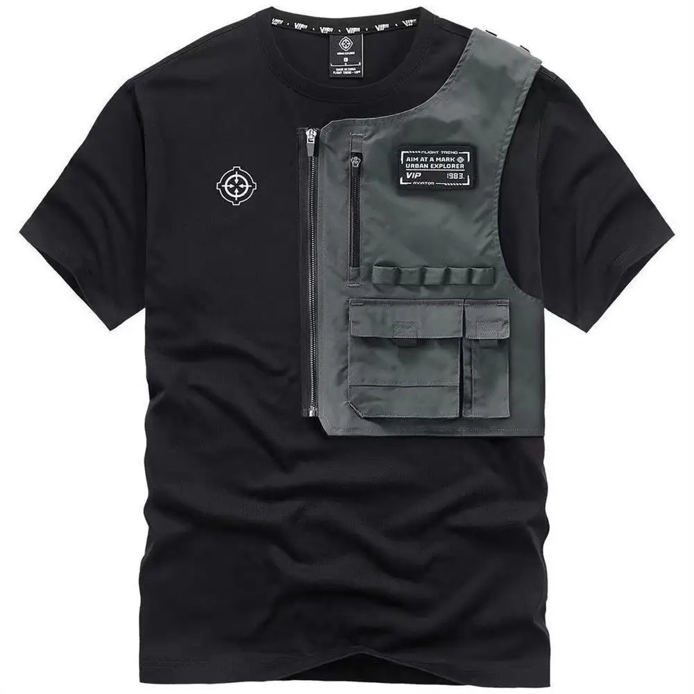 New Men's T-shirt Fashion Retro Round Neck Multi-Pocket Workwear Short Sleeve Harajuku Trendy Casual Streetwear Men's Clothing
New Men's T-shirt Fashion Retro Round Neck Multi-Pocket Workwear Short Sleeve Harajuku Trendy Casual Streetwear Men's Clothing