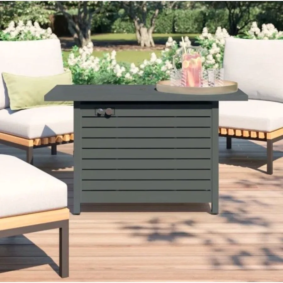 Outdoor fire pit table with lid for patio use, steel construction, gray finish, weather-resistant and includes cover
Outdoor fire pit table with lid for patio use, steel construction, gray finish, weather-resistant and includes cover