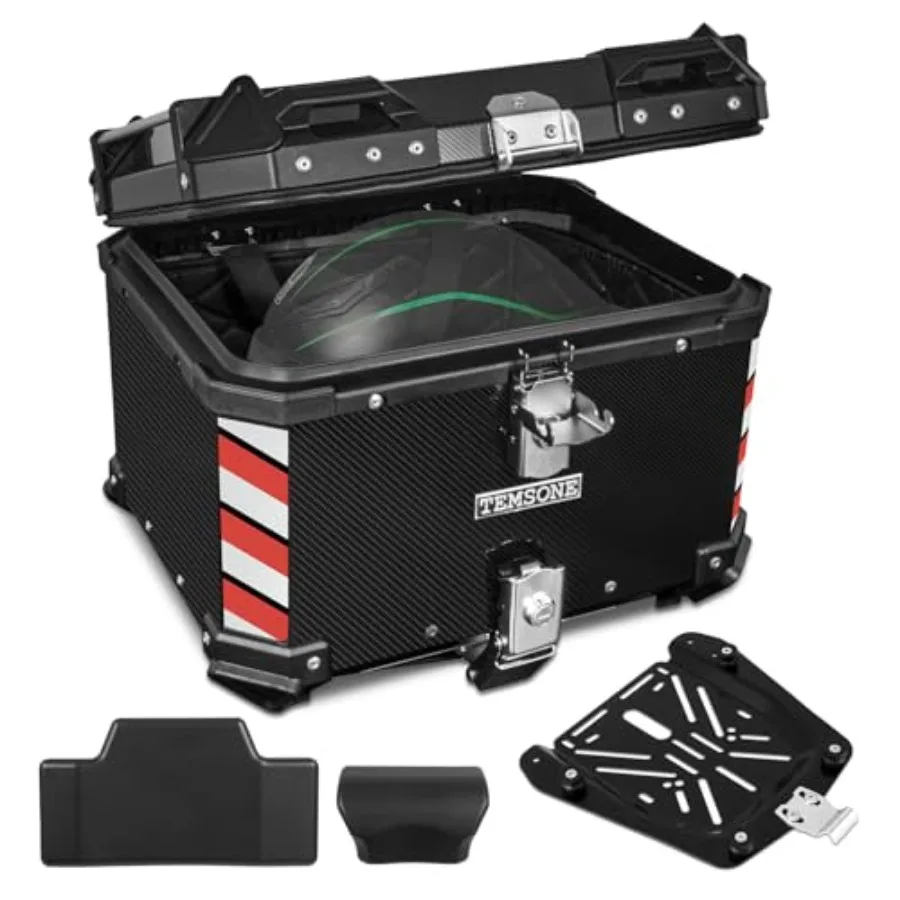 Motorcycle top case for touring carbon fiber style aluminum black 45L waterproof with backrest back cushion dual-key lock helme
Motorcycle top case for touring carbon fiber style aluminum black 45L waterproof with backrest back cushion dual-key lock helme