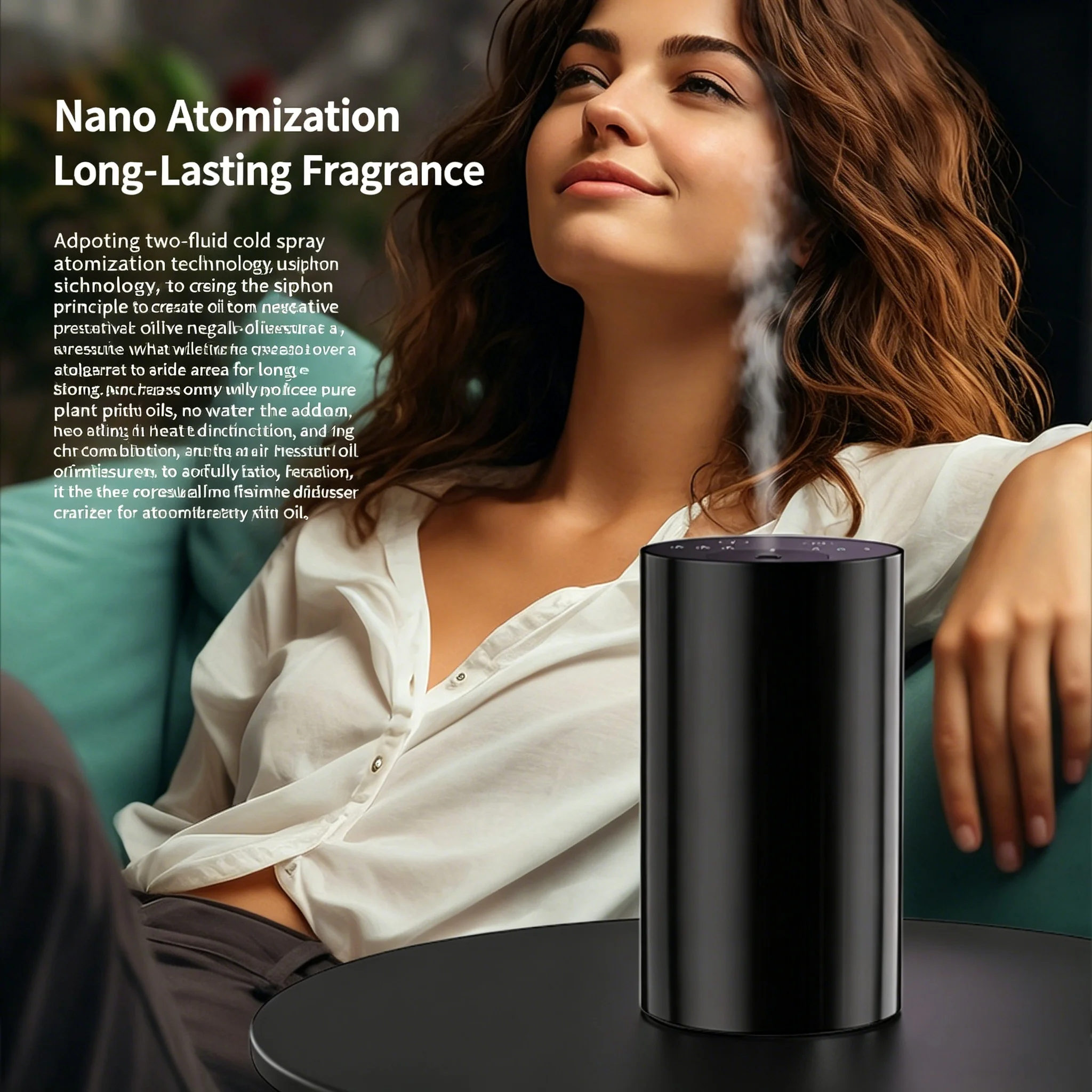 Waterless essential oil diffuser, portable aroma diffuser, 10ml capacity, battery-powered mini scent diffuser, 3 spray levels an
Waterless essential oil diffuser, portable aroma diffuser, 10ml capacity, battery-powered mini scent diffuser, 3 spray levels an