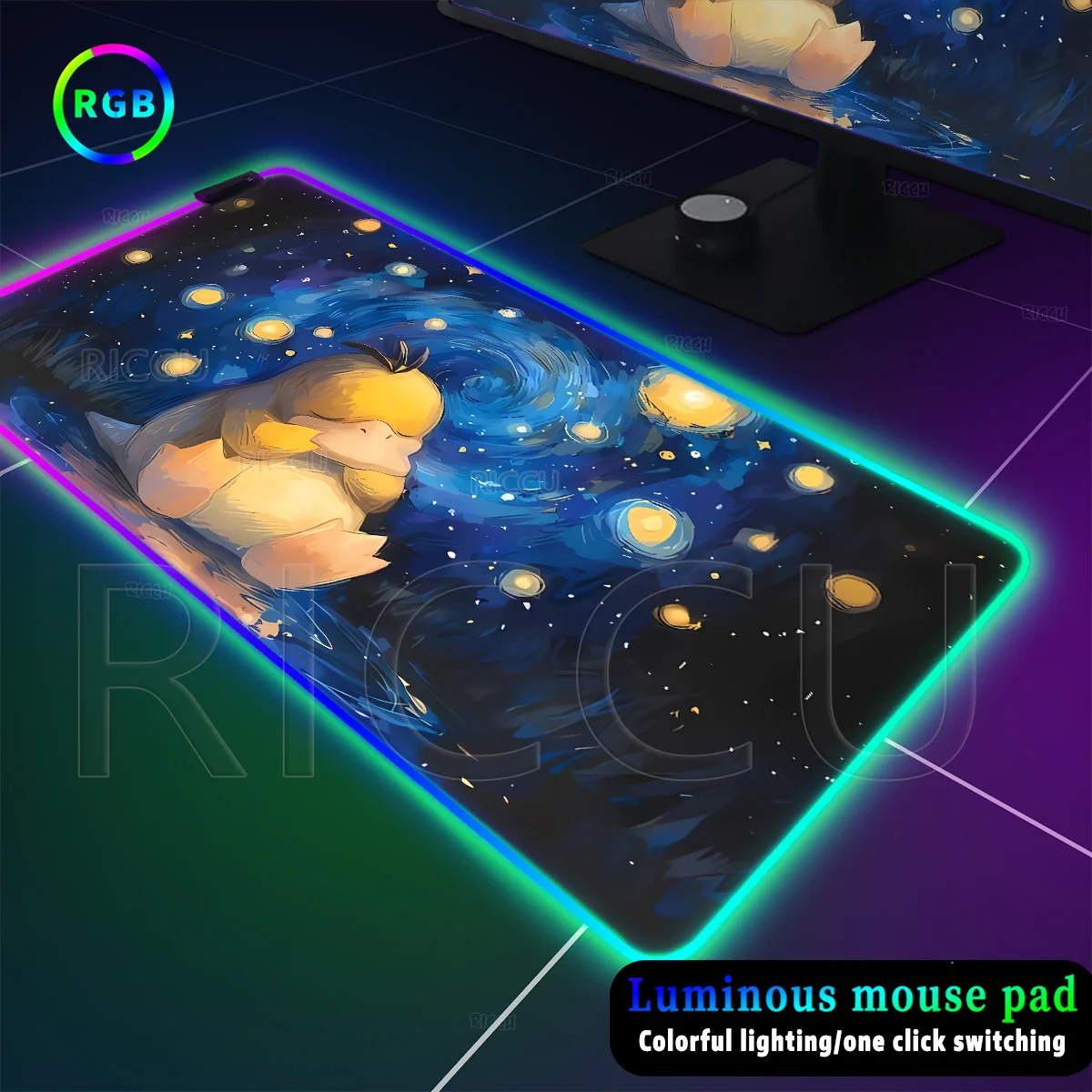 RGB Funny Psyduck Mouse Pad Kawaii Anime Pokémon LED Lighting E-sports PC Gaming Keyboard Pad Cartoon Accessories Gamer Desk Mat
RGB Funny Psyduck Mouse Pad Kawaii Anime Pokémon LED Lighting E-sports PC Gaming Keyboard Pad Cartoon Accessories Gamer Desk Mat