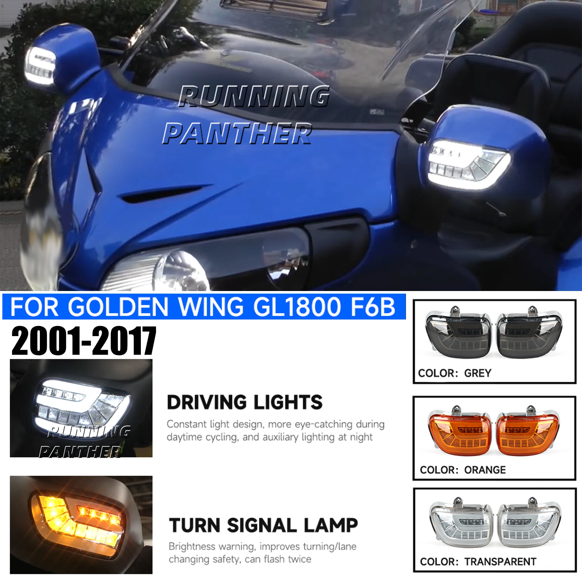 Motorcycle Accessories Left and Right Mirror Lights LED Streamline Turn Signal For Honda Gold Wing GL1800 F6B 2001-2017
Motorcycle Accessories Left and Right Mirror Lights LED Streamline Turn Signal For Honda Gold Wing GL1800 F6B 2001-2017