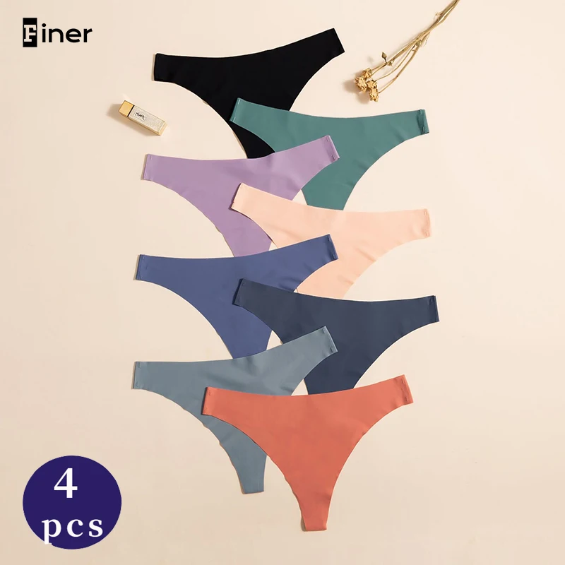 4 PCS Lot Seamless Underwear For Women Ice Silk Thong Panties Femme Woman Plain Panties Solid Light Tangas Mujer String Set
4 PCS Lot Seamless Underwear For Women Ice Silk Thong Panties Femme Woman Plain Panties Solid Light Tangas Mujer String Set