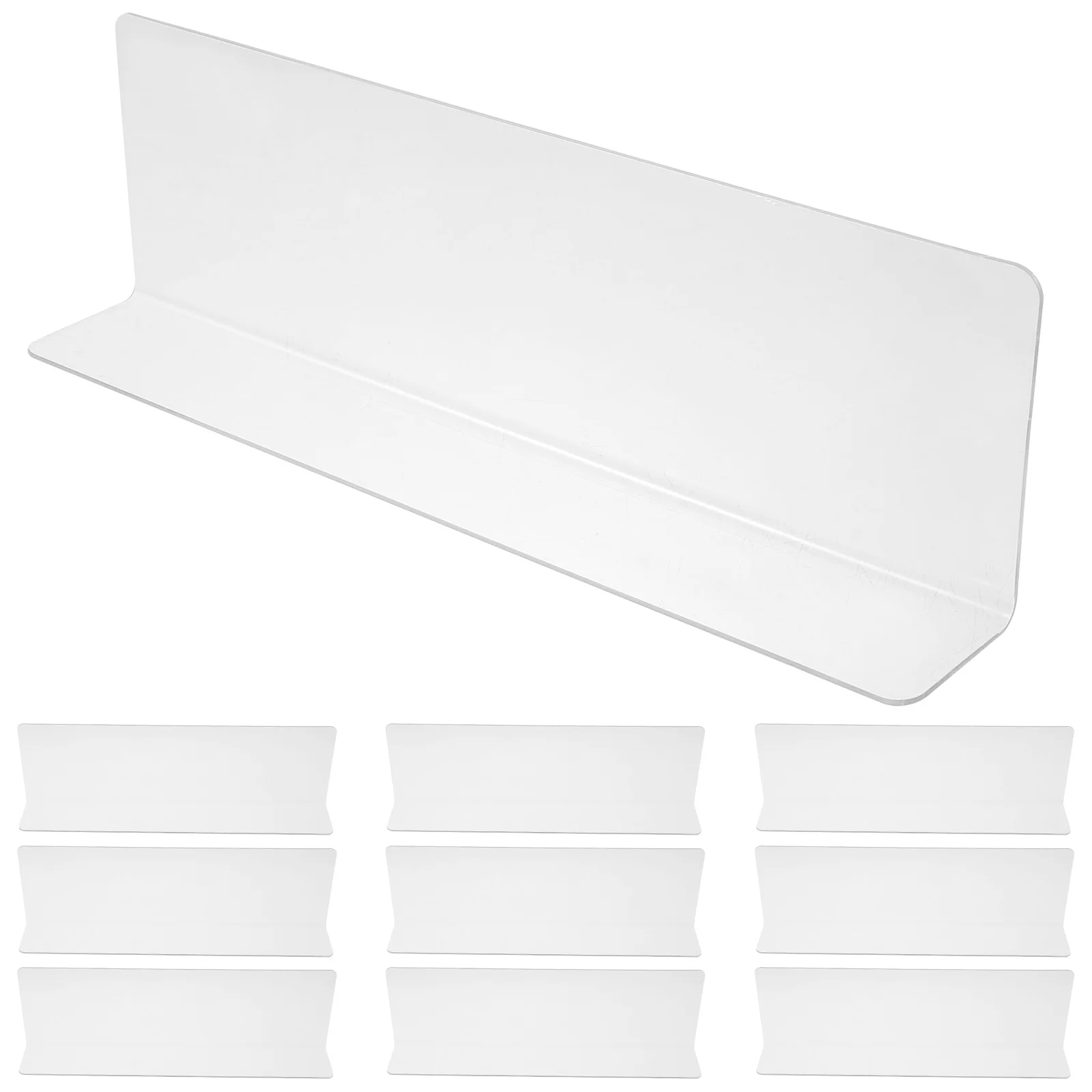 10 Pcs Transparent L Shaped Divider Partition PVC Closet Dividers Retail Shelving Storage Holders Racks Dresser ganizer Vertical
10 Pcs Transparent L Shaped Divider Partition PVC Closet Dividers Retail Shelving Storage Holders Racks Dresser ganizer Vertical