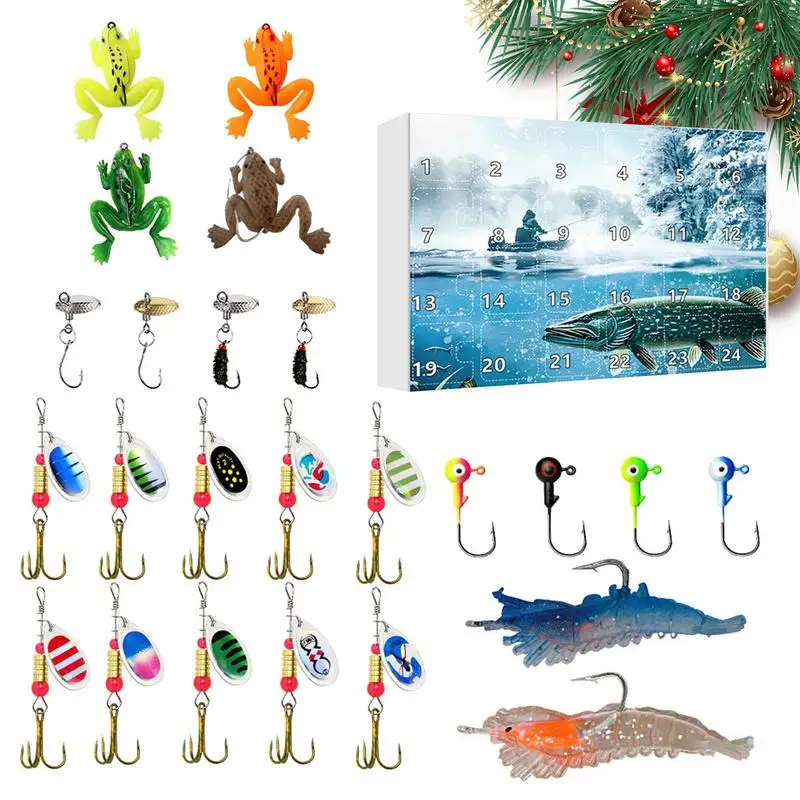 Christmas Fishing Lure Advent Calendar kit Christmas Countdown Calendar Fishing Lure Set Xmas Fishing Gift Fishes Catching tool
Christmas Fishing Lure Advent Calendar kit Christmas Countdown Calendar Fishing Lure Set Xmas Fishing Gift Fishes Catching tool