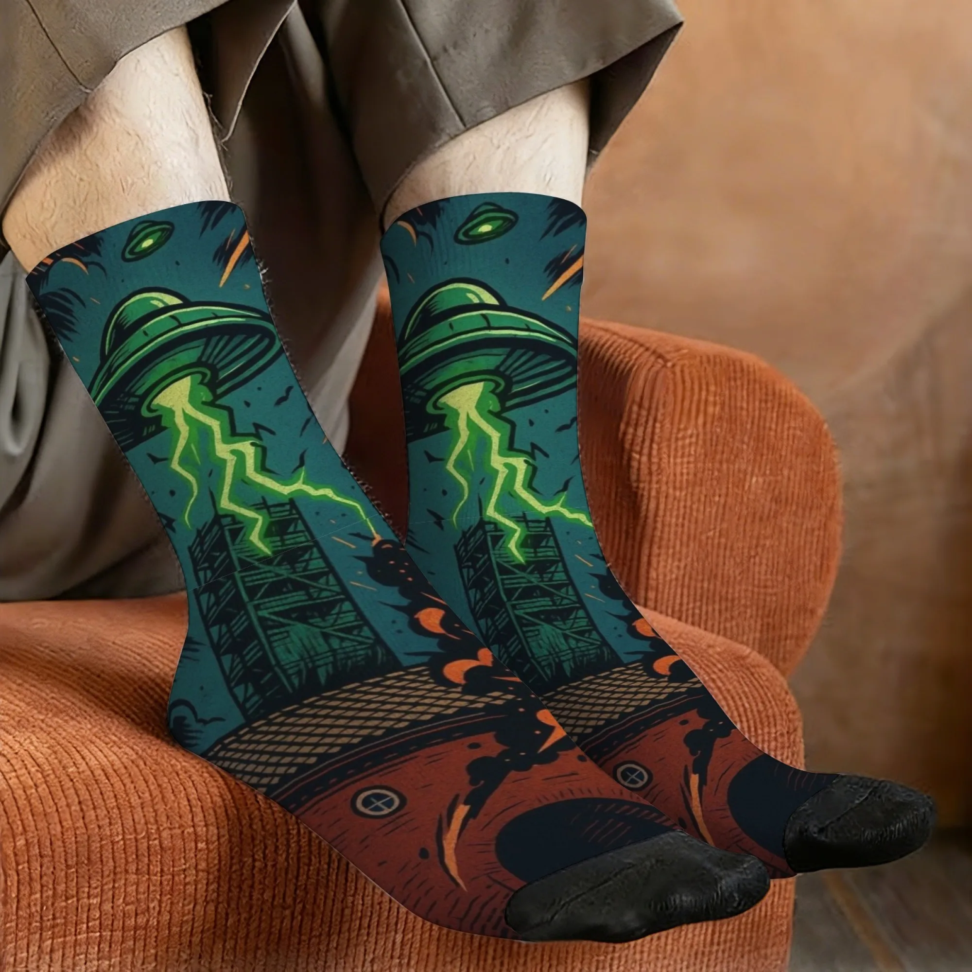 Sci-Fi Alien Invasion Crew Socks, UFO Attack & Explosion Print Socks, Gift for Sci-Fi Thriller Fans & Comic Style Enthusiasts
Sci-Fi Alien Invasion Crew Socks, UFO Attack & Explosion Print Socks, Gift for Sci-Fi Thriller Fans & Comic Style Enthusiasts