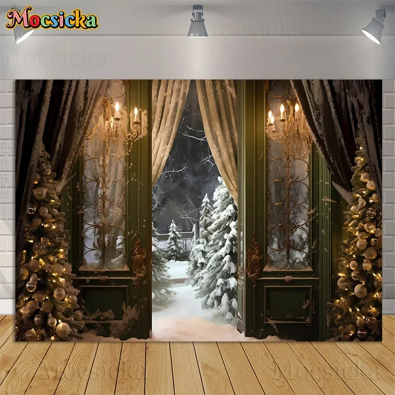 Christmas Photography Backdrop Winter Snow Outside Vintage Green Door Frozen Pine Tree Xmas Family Portrait Background Photocall
Christmas Photography Backdrop Winter Snow Outside Vintage Green Door Frozen Pine Tree Xmas Family Portrait Background Photocall