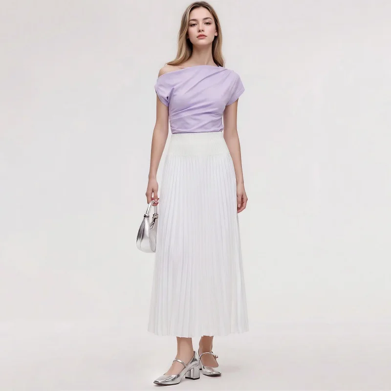 2026 Summer In Stock Elegant Style Lady Solid A-line High Waist Casual Wear Women Knits Pleated Long Skirt
2026 Summer In Stock Elegant Style Lady Solid A-line High Waist Casual Wear Women Knits Pleated Long Skirt