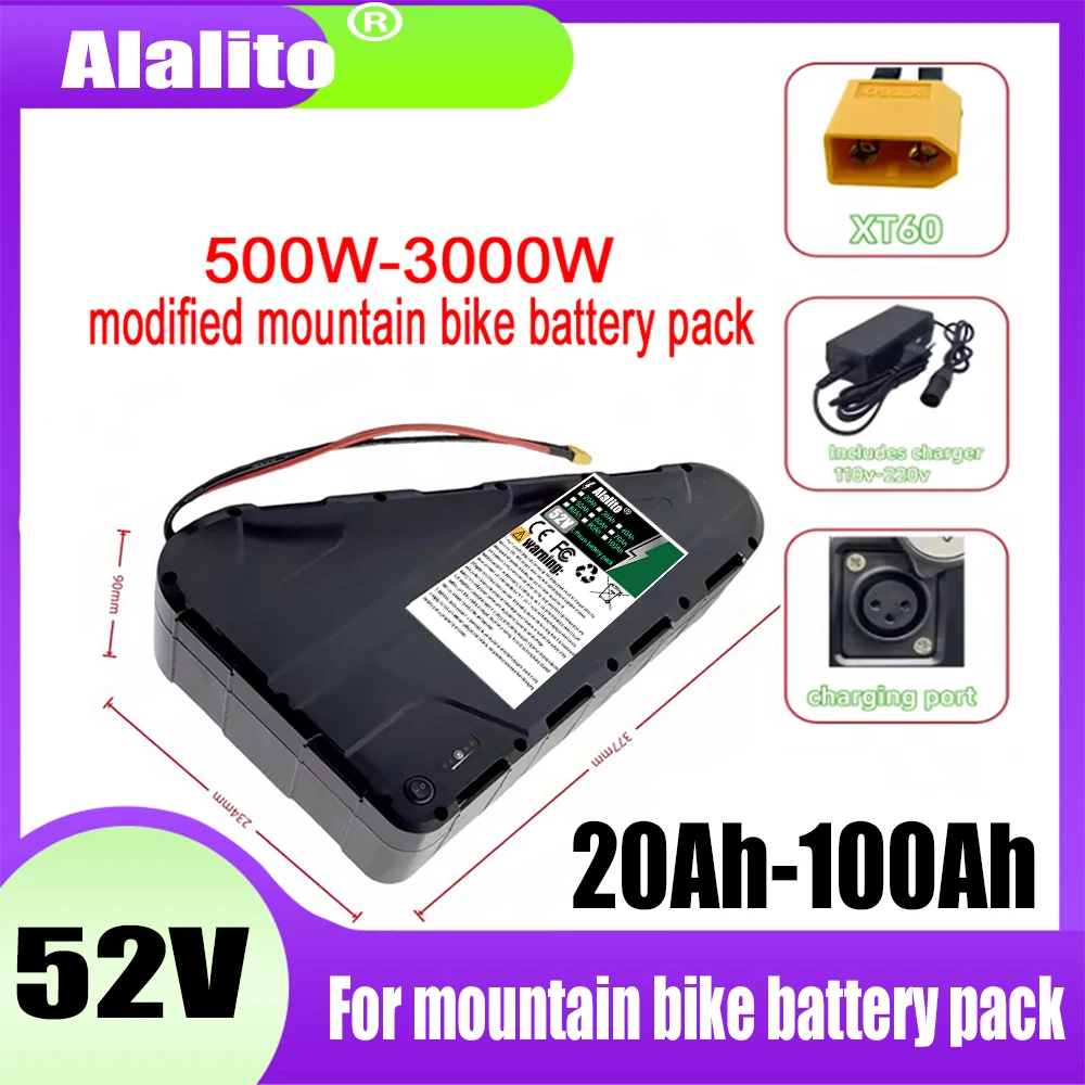 Spot triangle battery pack 52V 20AH-100AH modified mountain bike battery pack triangle frame lithium battery pack
Spot triangle battery pack 52V 20AH-100AH modified mountain bike battery pack triangle frame lithium battery pack