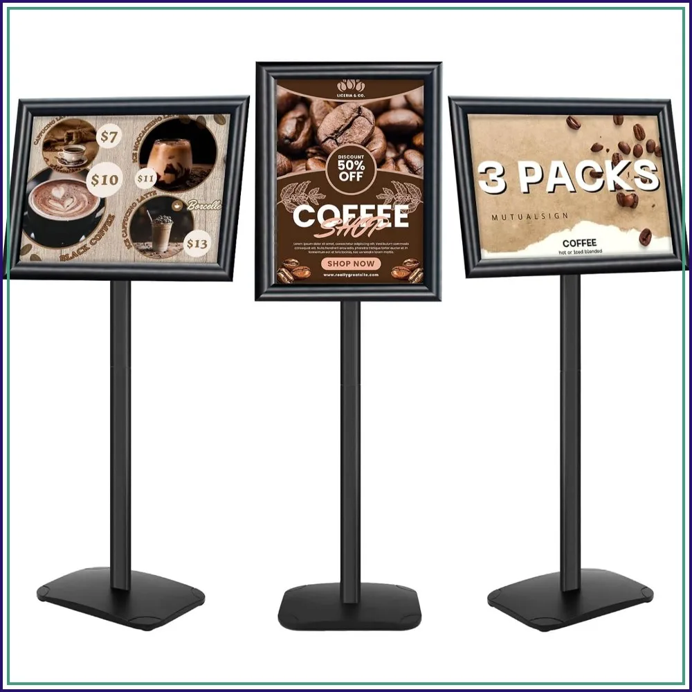 3Pcs Heavy Duty Pedestal Sign Holder, 11x17 Adjustable Floor Stand with Weighted Base, Indoor/Outdoor Display
3Pcs Heavy Duty Pedestal Sign Holder, 11x17 Adjustable Floor Stand with Weighted Base, Indoor/Outdoor Display