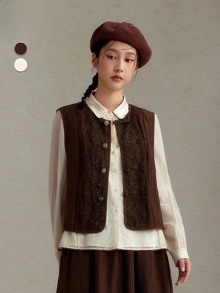 Ретро-жилет средней длины с круглым вырезом, свободного кроя, с кружевной вышивкой, женский, модный, винтажный, с пуговицами, художественный, романтический, верхняя одежда
Ретро-жилет средней длины с круглым вырезом, свободного кроя, с кружевной вышивкой, женский, модный, винтажный, с пуговицами, художественный, романтический, верхняя одежда