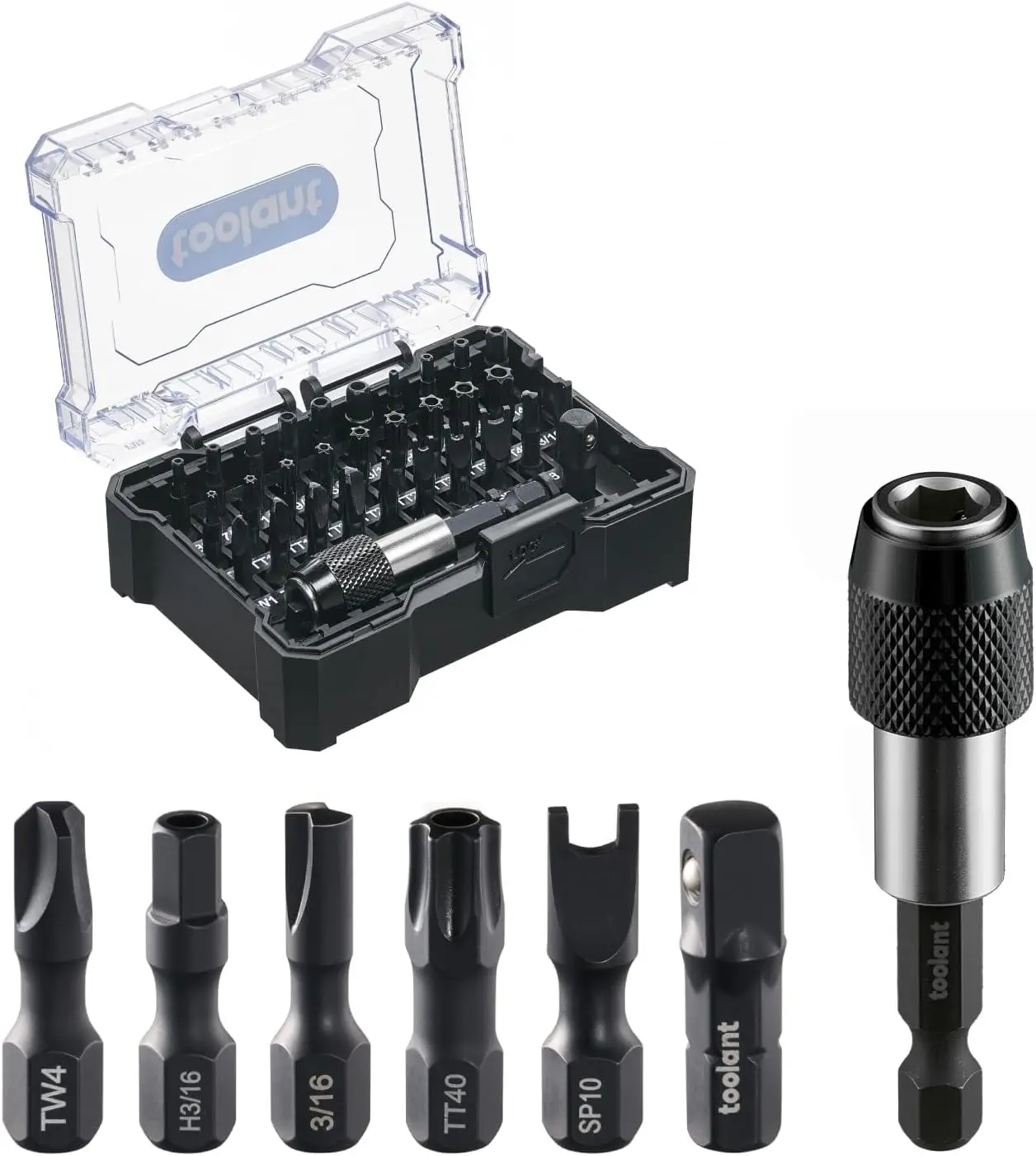 32-Piece Security Bit Set with Torx, Hex, Triwing, Spanner for Tamper-Proof Screws, 1/4 Inch Adapter for Impact Drills
32-Piece Security Bit Set with Torx, Hex, Triwing, Spanner for Tamper-Proof Screws, 1/4 Inch Adapter for Impact Drills