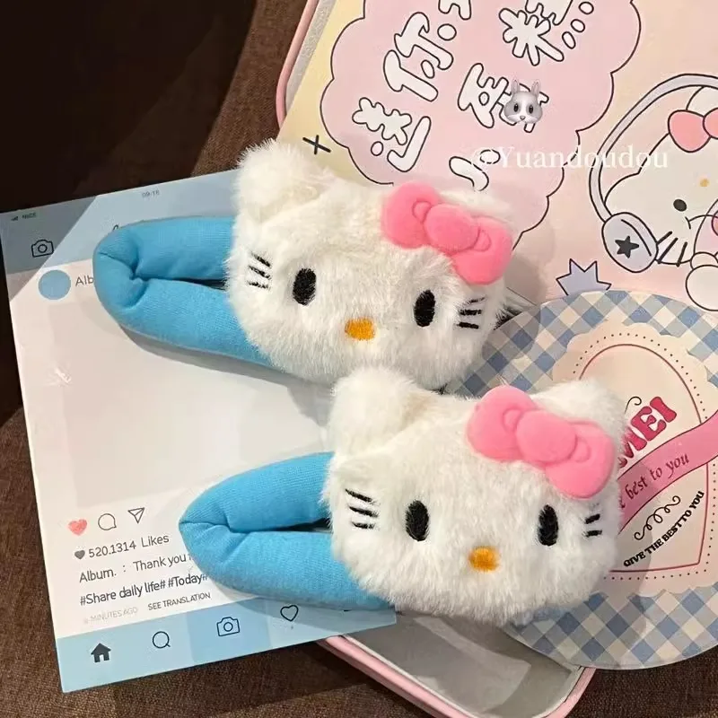Kawaii Hello Kitty Plush Hair Clip Sanrio KT Cat Hair Pin Sweet Girl Bangs Side Clip Woman Barrette Headwear Hair Accessories
Kawaii Hello Kitty Plush Hair Clip Sanrio KT Cat Hair Pin Sweet Girl Bangs Side Clip Woman Barrette Headwear Hair Accessories