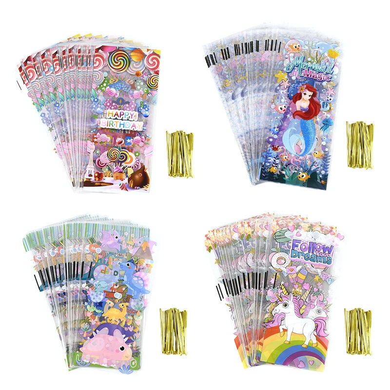 50pieces Cartoon Transparent Candy Bag Unicorn Dinosaur Mermaid Print Theme Party Baby Shower Birthday Candy Packaging Gifts Bag
50pieces Cartoon Transparent Candy Bag Unicorn Dinosaur Mermaid Print Theme Party Baby Shower Birthday Candy Packaging Gifts Bag