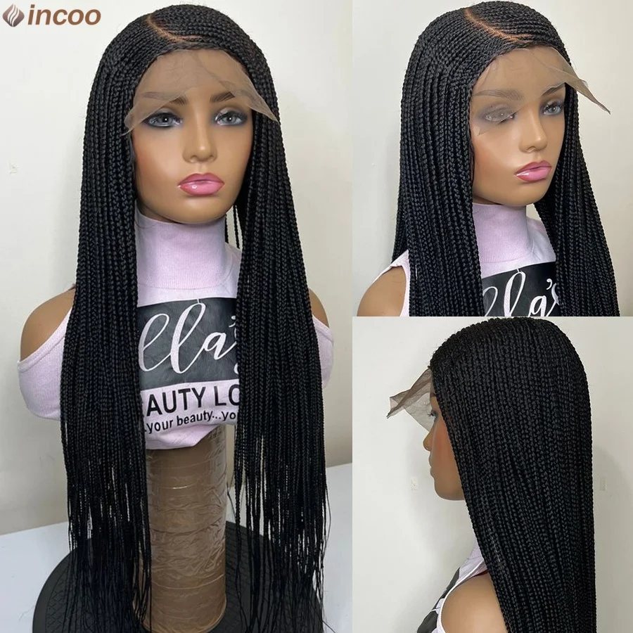 36'' Full Lace Cnrnrow Box Braided Wigs Knotless Handmade Braid Wig With Baby Hair Side Part Goddess Braided Wig For Black Women
36'' Full Lace Cnrnrow Box Braided Wigs Knotless Handmade Braid Wig With Baby Hair Side Part Goddess Braided Wig For Black Women