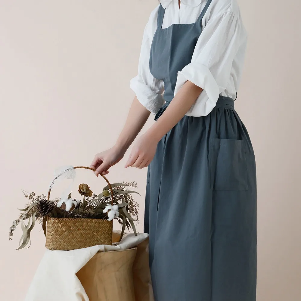 Japanese Women Cotton Apron Cross Back Pinafore with Pockets for Flower Shop Pottery Crafting Baking Casual Sleeveless Aprons
Japanese Women Cotton Apron Cross Back Pinafore with Pockets for Flower Shop Pottery Crafting Baking Casual Sleeveless Aprons