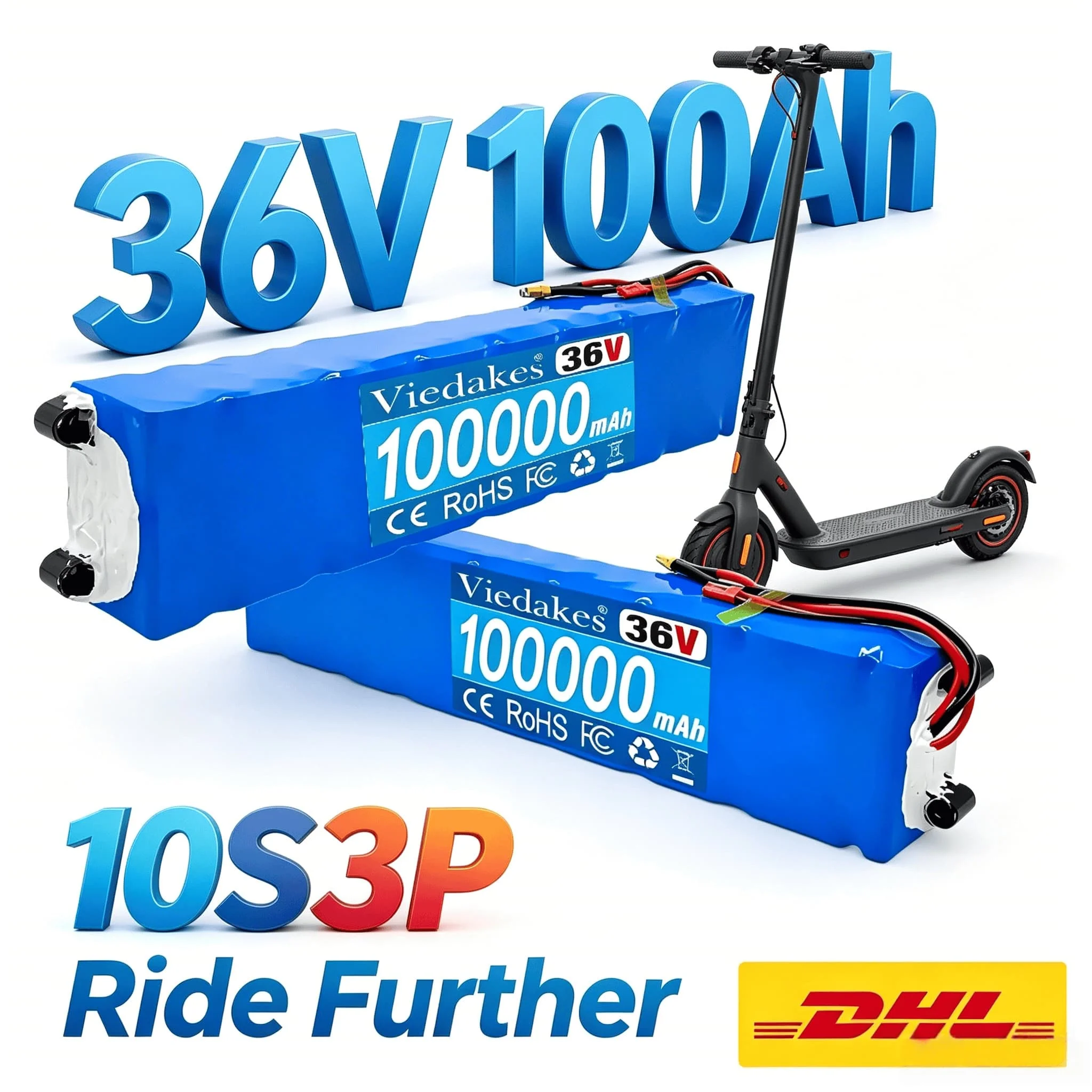 VIEDAKES 10S3P 36V 100000mAh 36v Electric Scooter Battery Pack 18650 Lithium M365 Electric Scooter 36v Battery Scooter
VIEDAKES 10S3P 36V 100000mAh 36v Electric Scooter Battery Pack 18650 Lithium M365 Electric Scooter 36v Battery Scooter