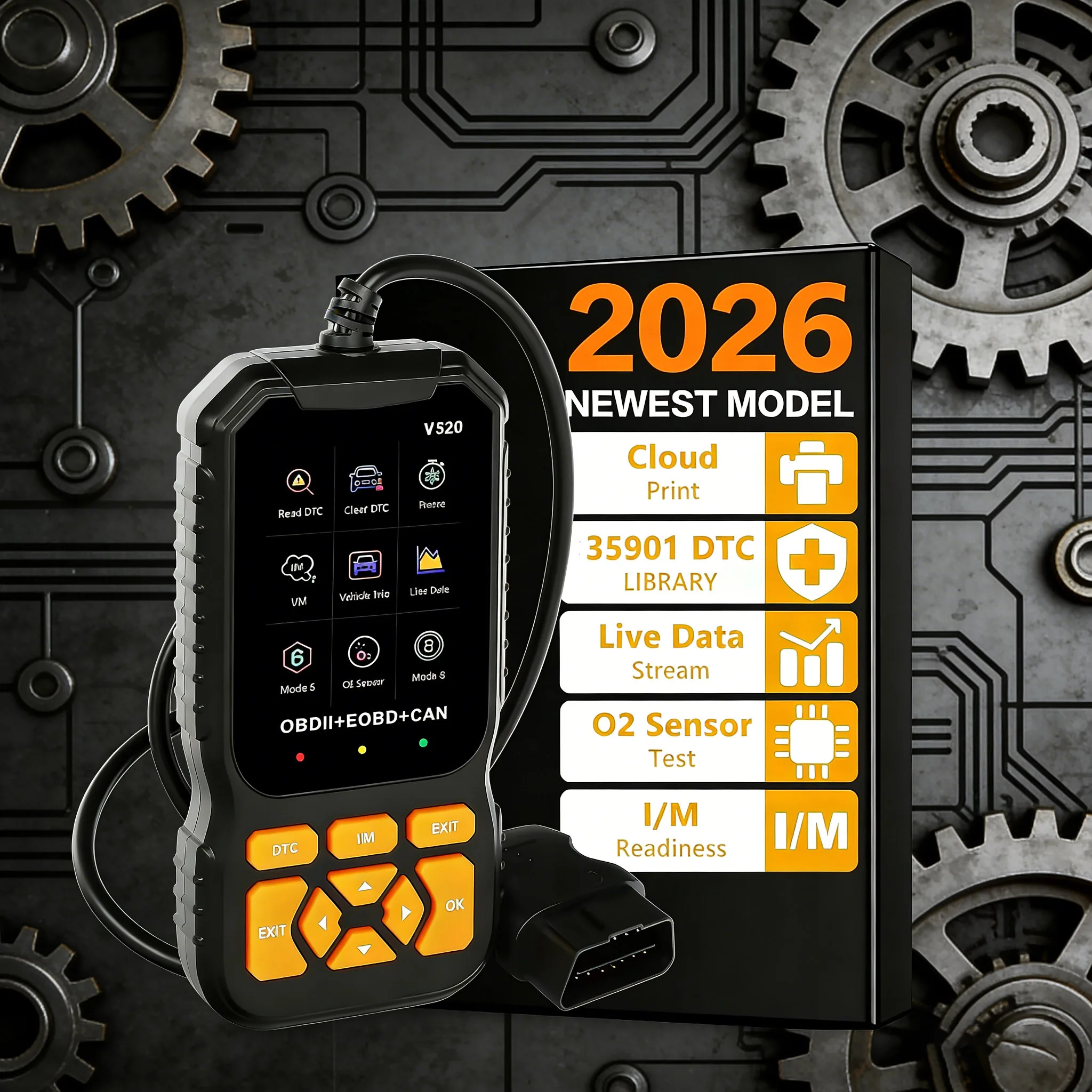 V520 OBD2 Professional Scanner Car Code Reader, Multi-language Automotive Diagnostic Tool Real Time Data Engine Fault Detector
V520 OBD2 Professional Scanner Car Code Reader, Multi-language Automotive Diagnostic Tool Real Time Data Engine Fault Detector