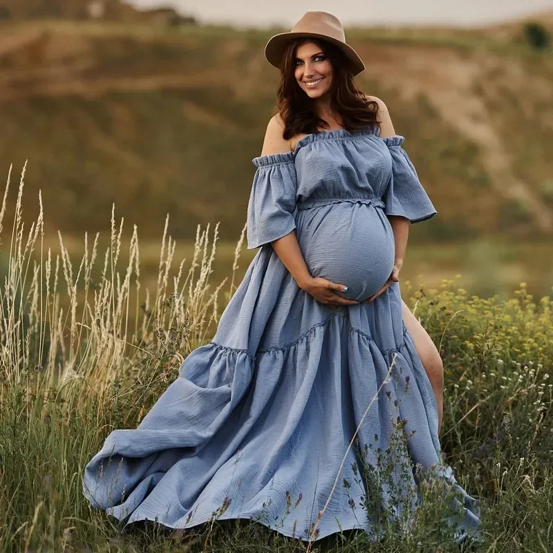 Pregnancy Women's Boho Two-Pieces Dress Muslin Vintage Top and Skirt Dress for The Maternity Photo Props
Pregnancy Women's Boho Two-Pieces Dress Muslin Vintage Top and Skirt Dress for The Maternity Photo Props