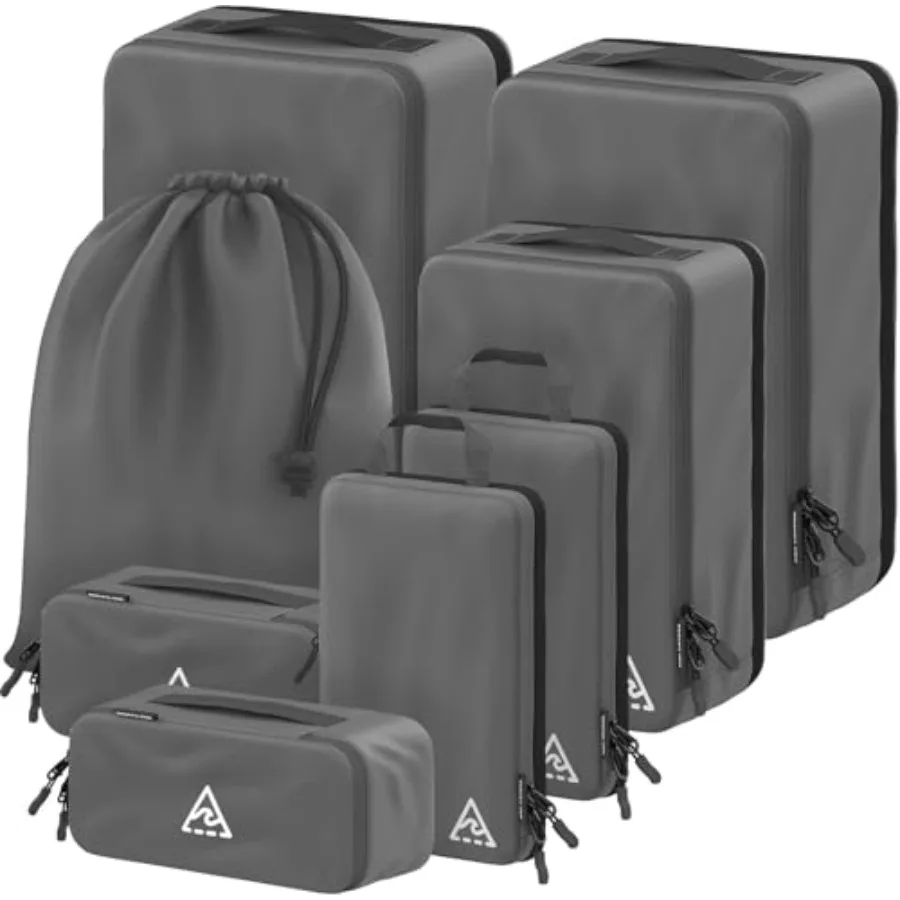 8 pcs Compression Packing Bags Cubes Set with HybridMax Double-Capacity Design - Packing Cubes for Travel Compression to Maximi
8 pcs Compression Packing Bags Cubes Set with HybridMax Double-Capacity Design - Packing Cubes for Travel Compression to Maximi