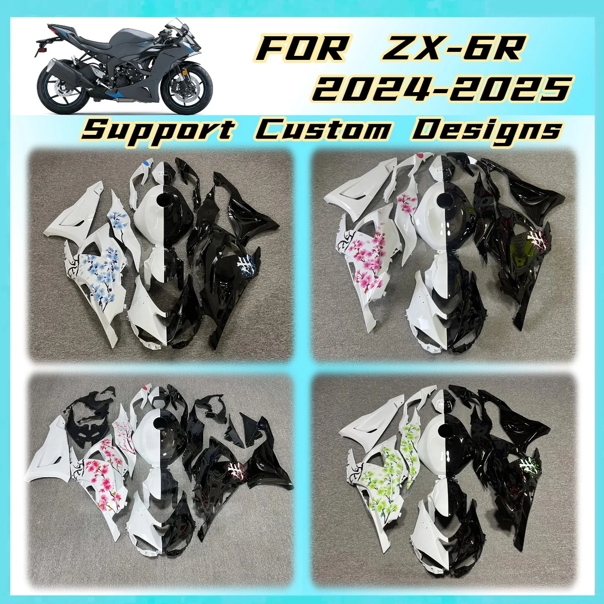 2024 2025 ZX6R Motorcycle Fairings Injection Molded Plastic Bodywork Set for Kawasaki ZX 6R 24 25 Fairing Kit
2024 2025 ZX6R Motorcycle Fairings Injection Molded Plastic Bodywork Set for Kawasaki ZX 6R 24 25 Fairing Kit