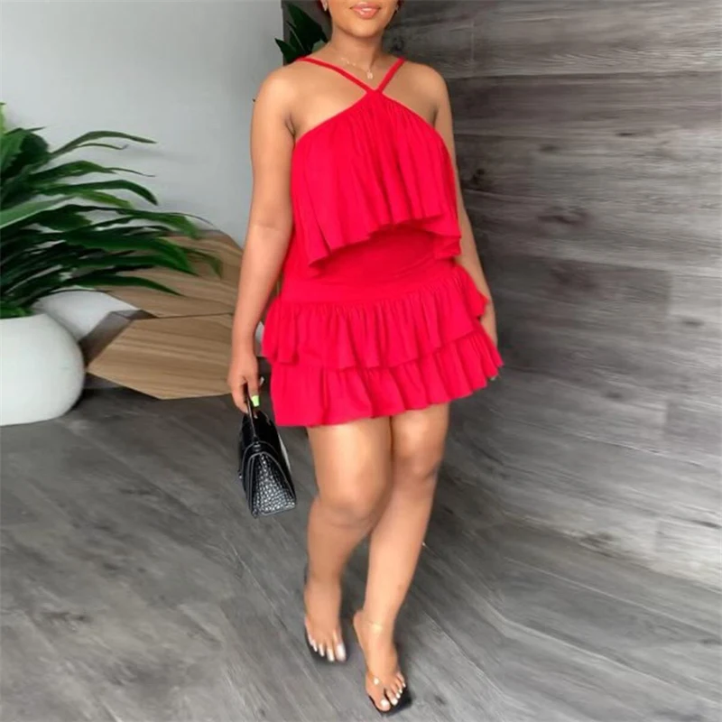 Sexy Stack Ruffles Two Piece Skirt Set Women Outfit Beach Vacation Spaghetti Strap Top and Mini Skirts Slim Ruched Matching Sets
Sexy Stack Ruffles Two Piece Skirt Set Women Outfit Beach Vacation Spaghetti Strap Top and Mini Skirts Slim Ruched Matching Sets