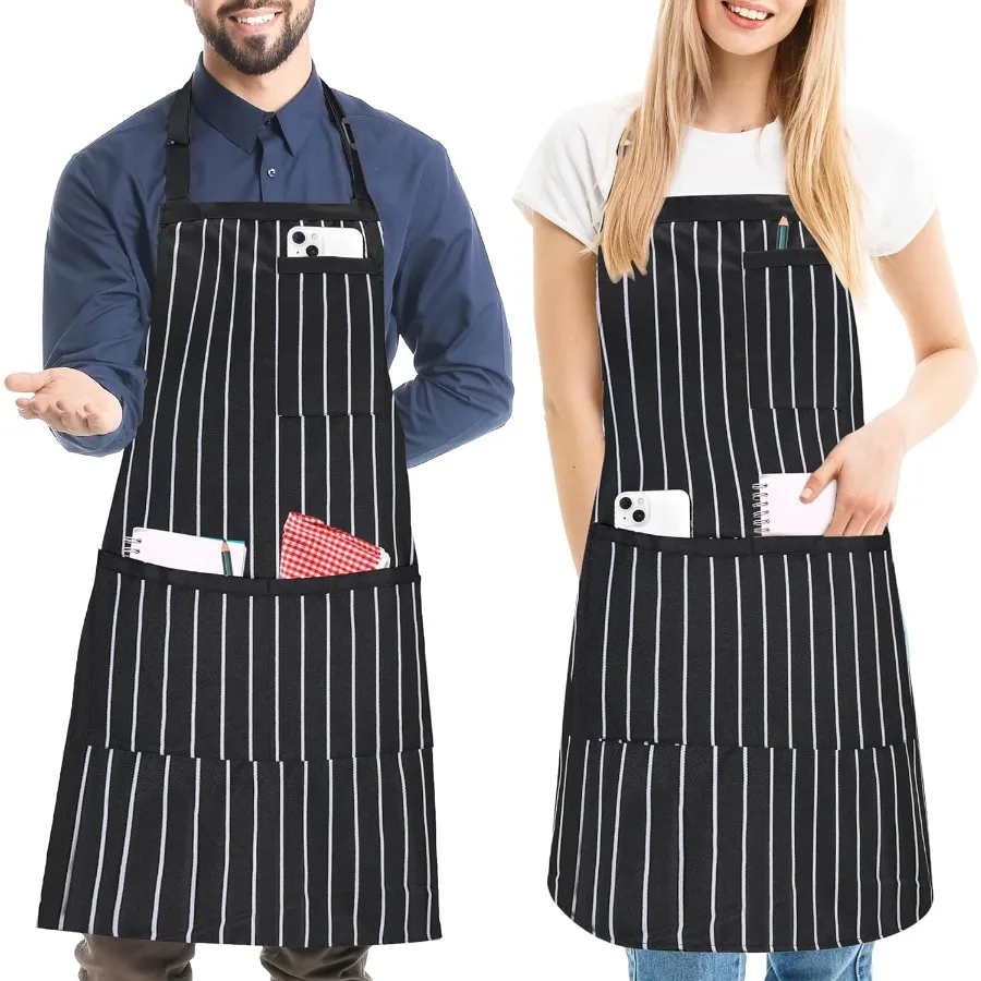 2 Pack Stripe Kitchen Apron for Men Women Adjustable Bib Apron with 3 Pockets Chef Apron for Cng Baking BBQ
2 Pack Stripe Kitchen Apron for Men Women Adjustable Bib Apron with 3 Pockets Chef Apron for Cng Baking BBQ
