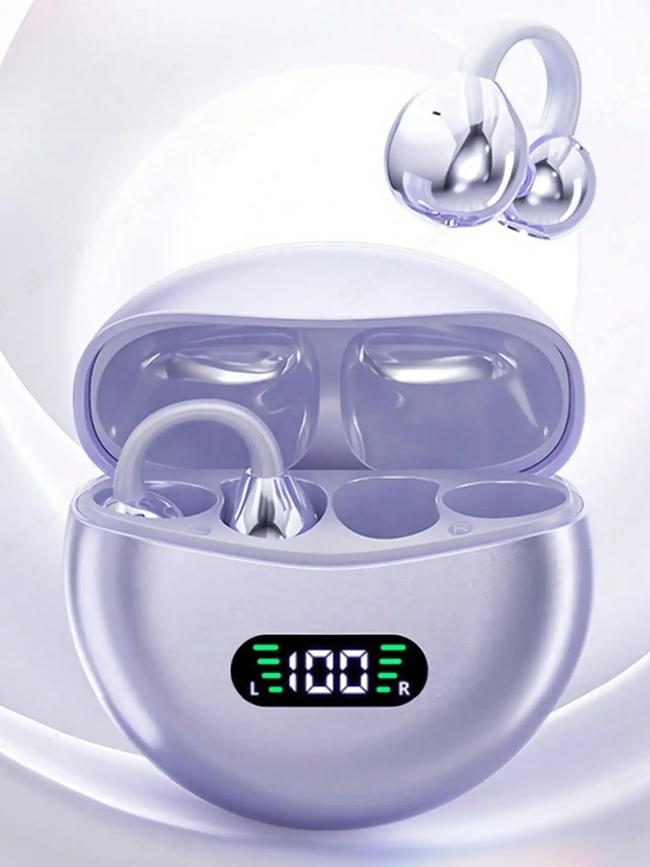 LED Display Clip-On Earphones, Sound-Proof, Long-Wearing Comfort, Open-Ear Sports Design, Wireless Bluetooth Earbuds With Voice Call Support
LED Display Clip-On Earphones, Sound-Proof, Long-Wearing Comfort, Open-Ear Sports Design, Wireless Bluetooth Earbuds With Voice Call Support