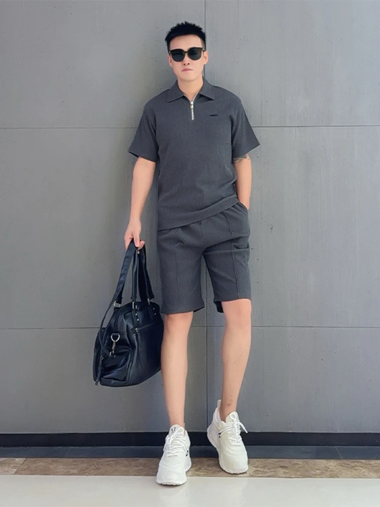 Fashionable Summer Lightweight Breathable Pure Color Loose Fit Zipper Short Sleeve Set Men's Casual Sportswear Two-Piece Suit
Fashionable Summer Lightweight Breathable Pure Color Loose Fit Zipper Short Sleeve Set Men's Casual Sportswear Two-Piece Suit
