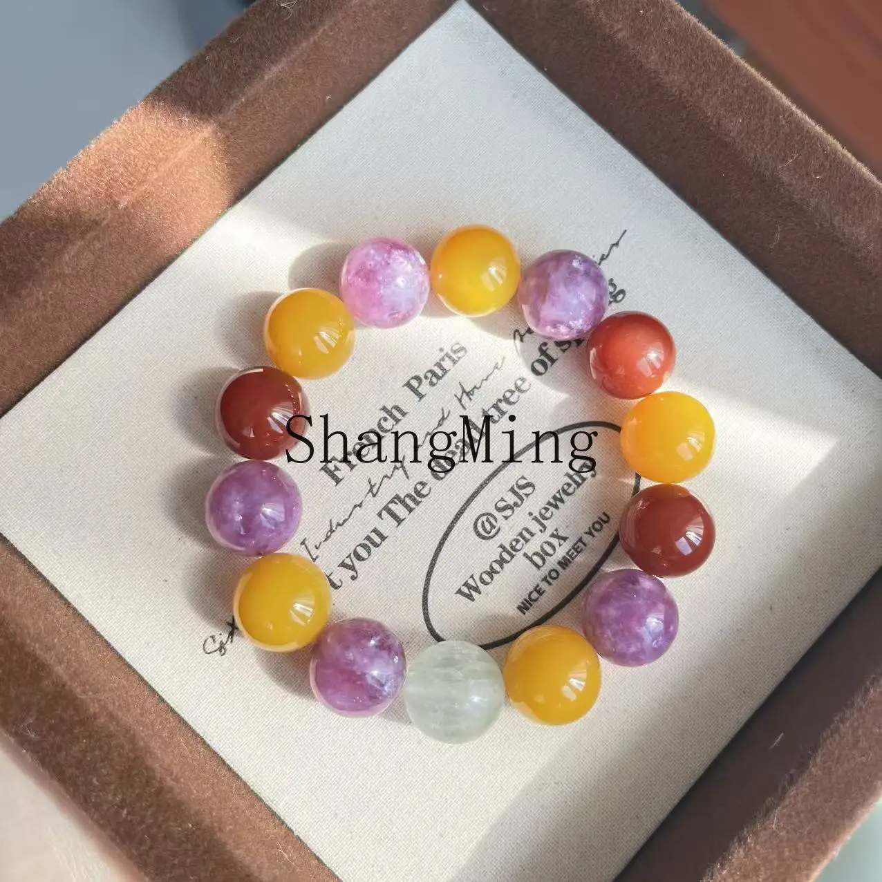 CL Natural Purple Grandmother Crystal Brushed Fluorite Bracelet Red Agate Yellow Agate Dopamine Light Luxury and Exquisite
CL Natural Purple Grandmother Crystal Brushed Fluorite Bracelet Red Agate Yellow Agate Dopamine Light Luxury and Exquisite