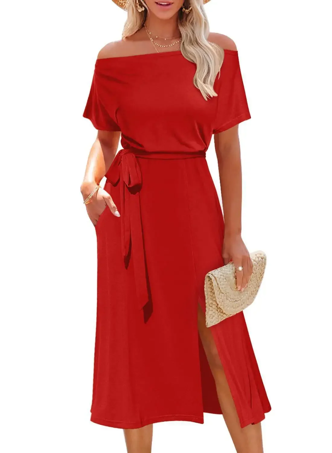 Spring/Summer 2024 New Fashion Off-the-shoulder Short-sleeved Split Casual Sexy Elegant Dresses for Women Irregular Solid Color
Spring/Summer 2024 New Fashion Off-the-shoulder Short-sleeved Split Casual Sexy Elegant Dresses for Women Irregular Solid Color