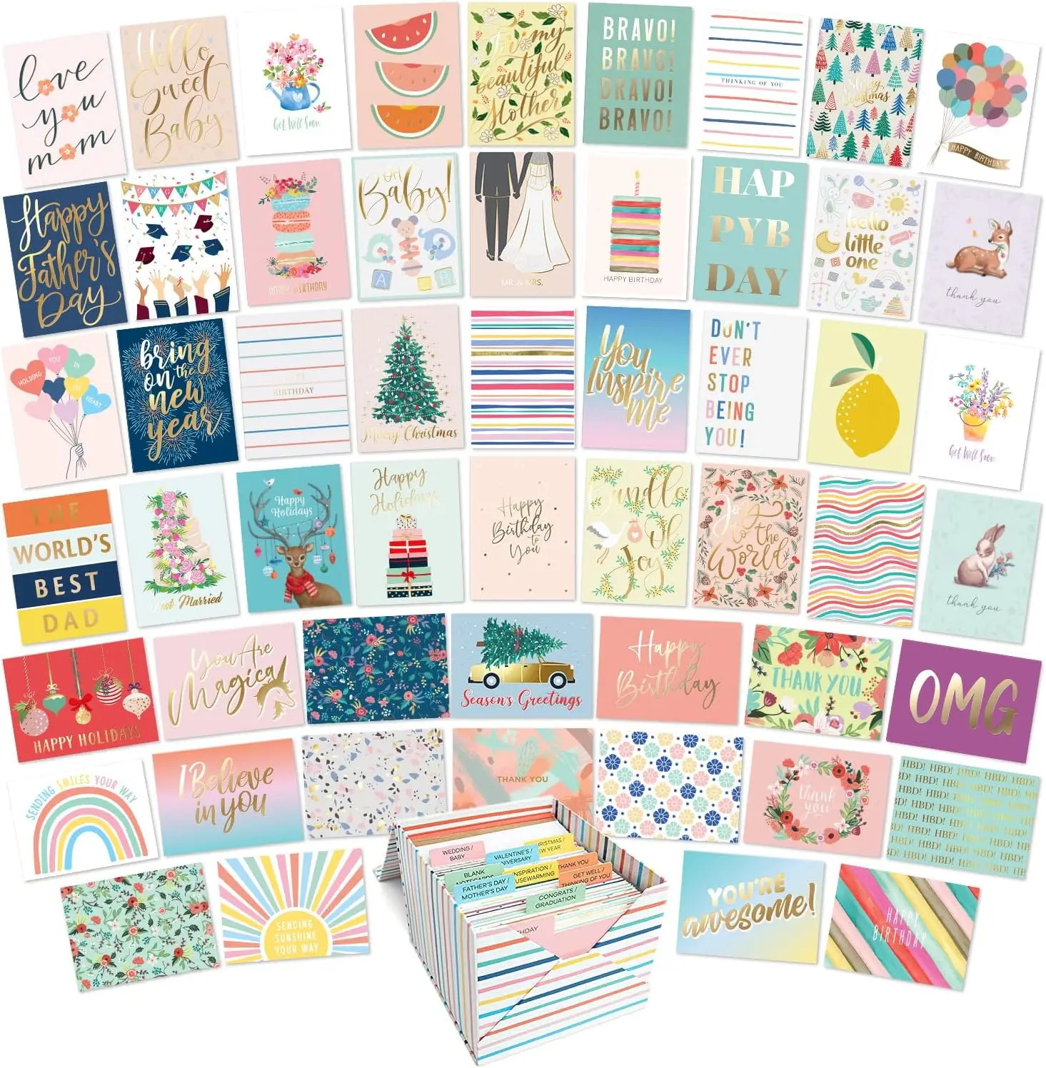 Sweetzer & Orange 100 All Occasion Cards & Set - Greeting Notecards Assortment Box - Birthday Cards
Sweetzer & Orange 100 All Occasion Cards & Set - Greeting Notecards Assortment Box - Birthday Cards