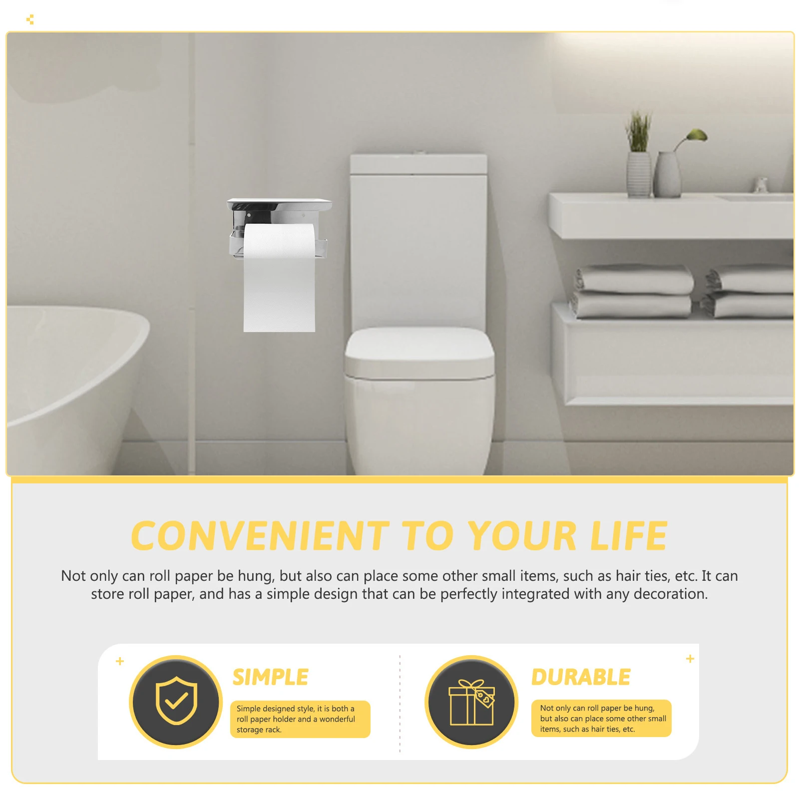 Stainless Steel Toilet Paper Holder Wall Mounted Tissue Rack Phone Stand With Storage Bathroom Organizer Rust Resistant
Stainless Steel Toilet Paper Holder Wall Mounted Tissue Rack Phone Stand With Storage Bathroom Organizer Rust Resistant