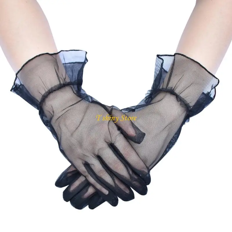 N58F 2Lots Ruffled Tulle Decoration Gloves Delicate Lace Bridal Gloves Dance Mittens for Weddings and Evening Parties
N58F 2Lots Ruffled Tulle Decoration Gloves Delicate Lace Bridal Gloves Dance Mittens for Weddings and Evening Parties