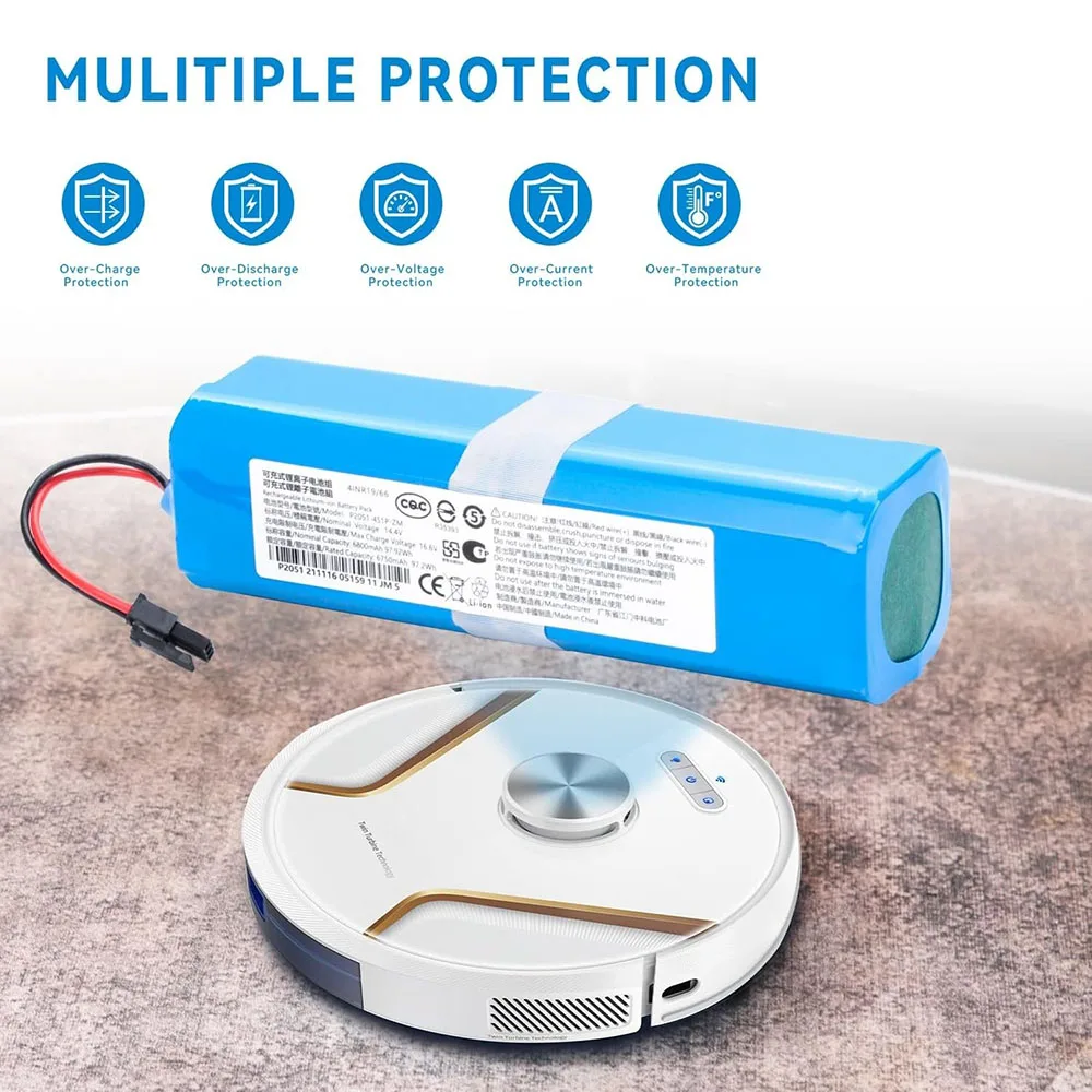 Replacement PA61 Li-ion Battery 5200mAh 14.4V for Eufy RoboVac X8 Hybrid/Pro, Long Runtime Vacuum Power Pack with Smart BMS
Replacement PA61 Li-ion Battery 5200mAh 14.4V for Eufy RoboVac X8 Hybrid/Pro, Long Runtime Vacuum Power Pack with Smart BMS