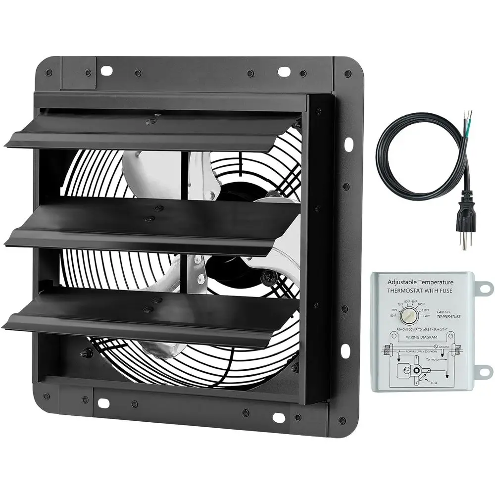 12 High-Speed Wall Mount Attic Ventilator for Quiet Cooling in Various Spaces - Black
12 High-Speed Wall Mount Attic Ventilator for Quiet Cooling in Various Spaces - Black