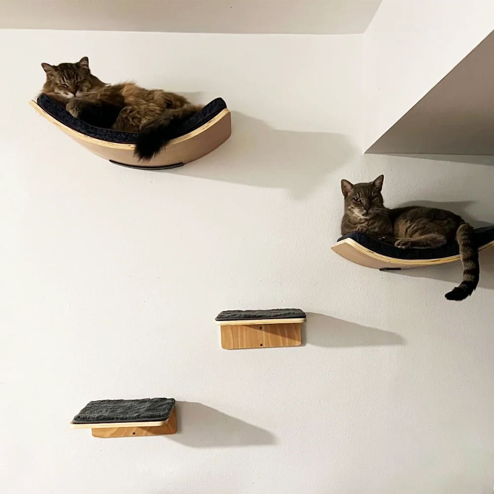 Wall cat wall hanging with mat cat platform wall cat bed solid wood cat furniture suitable for cats to play and rest
Wall cat wall hanging with mat cat platform wall cat bed solid wood cat furniture suitable for cats to play and rest
