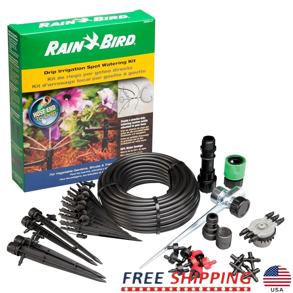 Drip Irrigation Spot Watering Manifold Kit with Bubblers Emitters Hose Connector Water Saving System 15-25 Plants
Drip Irrigation Spot Watering Manifold Kit with Bubblers Emitters Hose Connector Water Saving System 15-25 Plants
