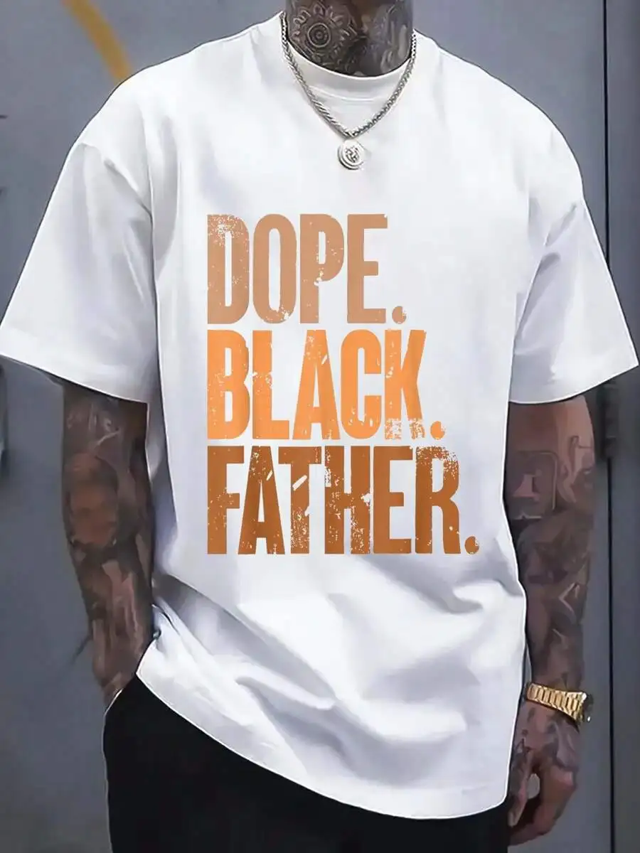 White Cotton Tee With Bold Dope. Black. Father. Graphic Print
White Cotton Tee With Bold Dope. Black. Father. Graphic Print
