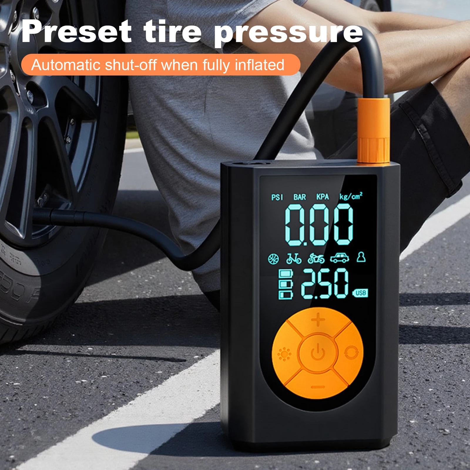 Portable Air Compressor with Digital Gauge Electric Bike Tire Pump with Rechargeable Battery for Cars Motorcycles Bicycle Ball
Portable Air Compressor with Digital Gauge Electric Bike Tire Pump with Rechargeable Battery for Cars Motorcycles Bicycle Ball