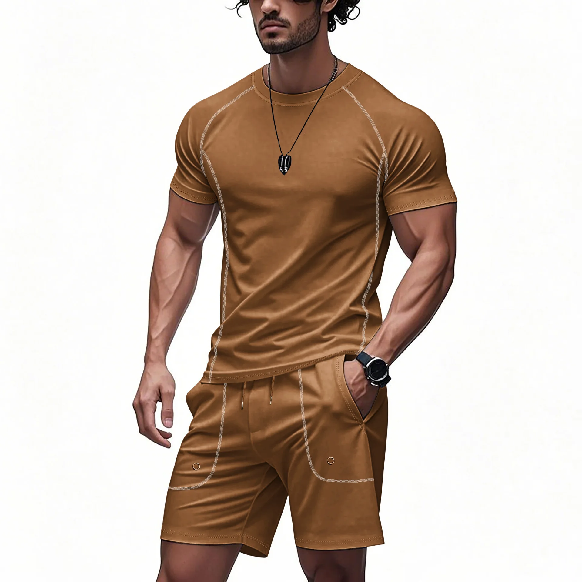 2025 Summer New Loose Casual Men Short Sleeved Shorts Two-piece Set Breathable Quick Drying Male Sports Suit
2025 Summer New Loose Casual Men Short Sleeved Shorts Two-piece Set Breathable Quick Drying Male Sports Suit