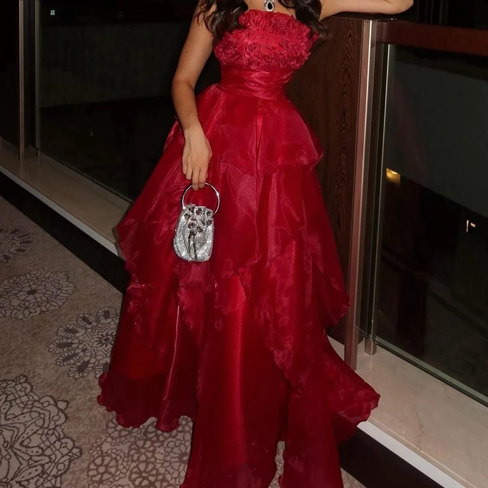 Graceful Flowers Chiffon Evening Dresses Temperament A-Line Floor Length Strapless Sleeveless Custom Made Vestidos De Fiesta
Graceful Flowers Chiffon Evening Dresses Temperament A-Line Floor Length Strapless Sleeveless Custom Made Vestidos De Fiesta